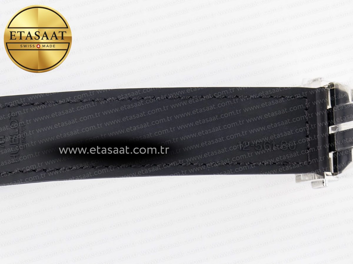 Hublot Classic Fusion 38mm SS JJF 1:1 Best Edition Black Dial on Black Gummy Leather Strap - Görsel 24