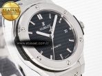 Hublot Classic Fusion 38mm SS JJF 1:1 Best Edition Black Dial on Black Gummy Leather Strap - Görsel 5