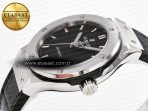 Hublot Classic Fusion 38mm SS JJF 1:1 Best Edition Black Dial on Black Gummy Leather Strap - Görsel 6