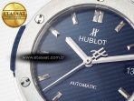 Hublot Classic Fusion 38mm SS JJF 1:1 Best Edition Blue Dial on Blue Gummy Leather Strap - Görsel 10