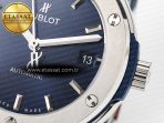 Hublot Classic Fusion 38mm SS JJF 1:1 Best Edition Blue Dial on Blue Gummy Leather Strap - Görsel 12