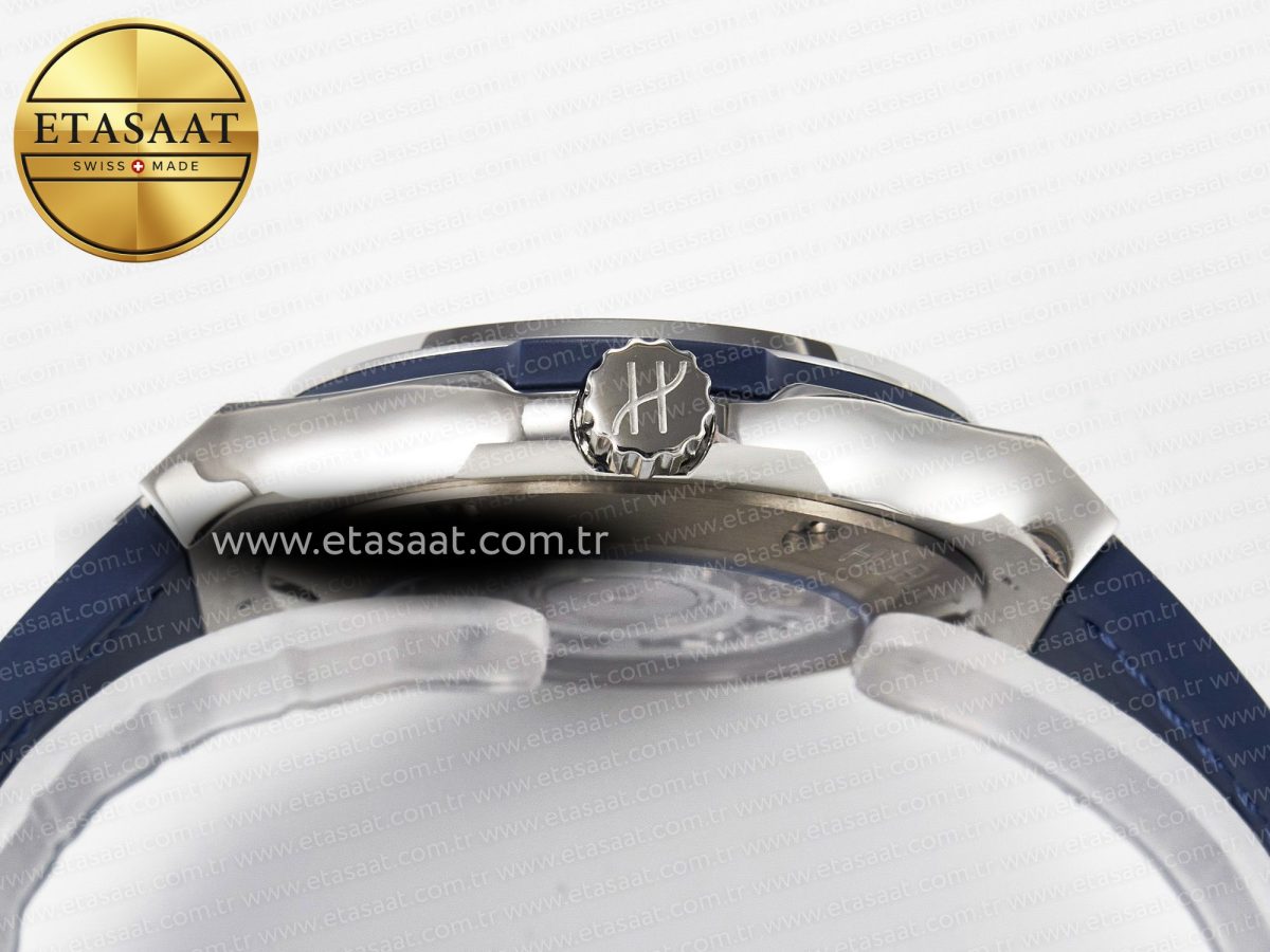 Hublot Classic Fusion 38mm SS JJF 1:1 Best Edition Blue Dial on Blue Gummy Leather Strap - Görsel 15