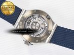 Hublot Classic Fusion 38mm SS JJF 1:1 Best Edition Blue Dial on Blue Gummy Leather Strap - Görsel 17
