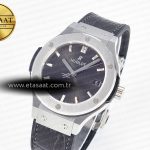 Hublot Classic Fusion 38mm SS JJF 1:1 Best Edition Gray Dial on Black Gummy Leather Strap