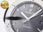 Hublot Classic Fusion 38mm SS JJF 1:1 Best Edition Gray Dial on Black Gummy Leather Strap - Görsel 10