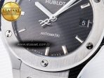 Hublot Classic Fusion 38mm SS JJF 1:1 Best Edition Gray Dial on Black Gummy Leather Strap - Görsel 13