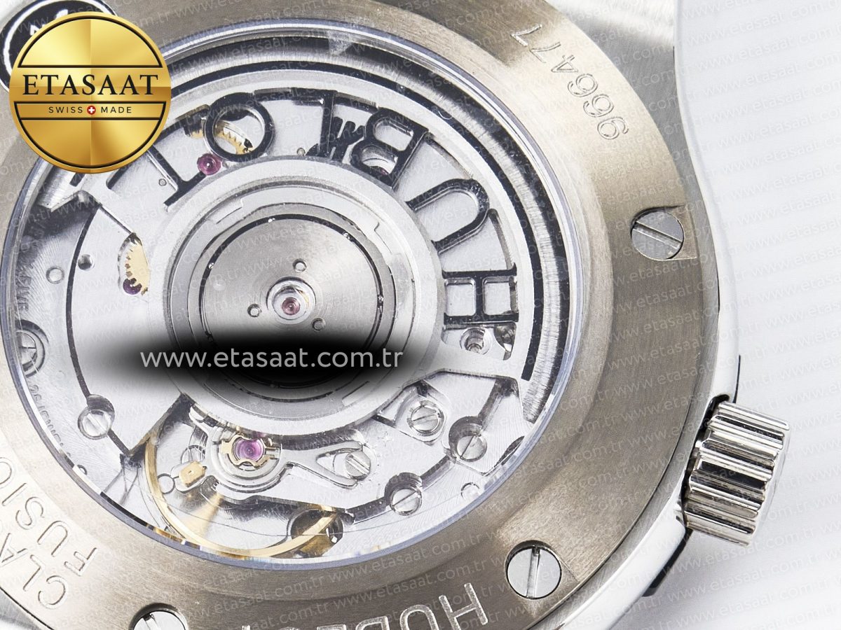 Hublot Classic Fusion 38mm SS JJF 1:1 Best Edition Gray Dial on Black Gummy Leather Strap - Görsel 20