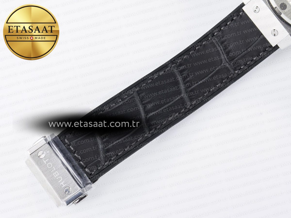 Hublot Classic Fusion 38mm SS JJF 1:1 Best Edition Gray Dial on Black Gummy Leather Strap - Görsel 22