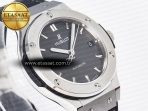 Hublot Classic Fusion 38mm SS JJF 1:1 Best Edition Gray Dial on Black Gummy Leather Strap - Görsel 5