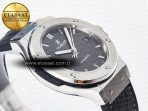 Hublot Classic Fusion 38mm SS JJF 1:1 Best Edition Gray Dial on Black Gummy Leather Strap - Görsel 7