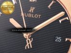 Hublot Classic Fusion 42mm RG JJF 1:1 Best Edition Black Dial on Black Gummy Leather Strapa - Görsel 11