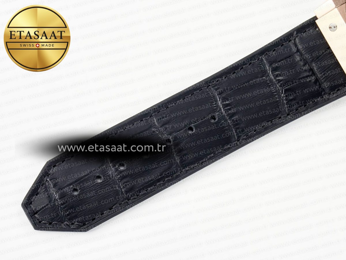 Hublot Classic Fusion 42mm RG JJF 1:1 Best Edition Black Dial on Black Gummy Leather Strapa - Görsel 21