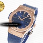 Hublot Classic Fusion 42mm RG JJF 1:1 Best Edition Blue Dial on Blue Gummy Leather Strap