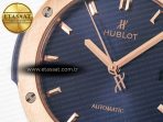 Hublot Classic Fusion 42mm RG JJF 1:1 Best Edition Blue Dial on Blue Gummy Leather Strap - Görsel 10