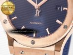 Hublot Classic Fusion 42mm RG JJF 1:1 Best Edition Blue Dial on Blue Gummy Leather Strap - Görsel 13