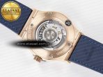 Hublot Classic Fusion 42mm RG JJF 1:1 Best Edition Blue Dial on Blue Gummy Leather Strap - Görsel 17