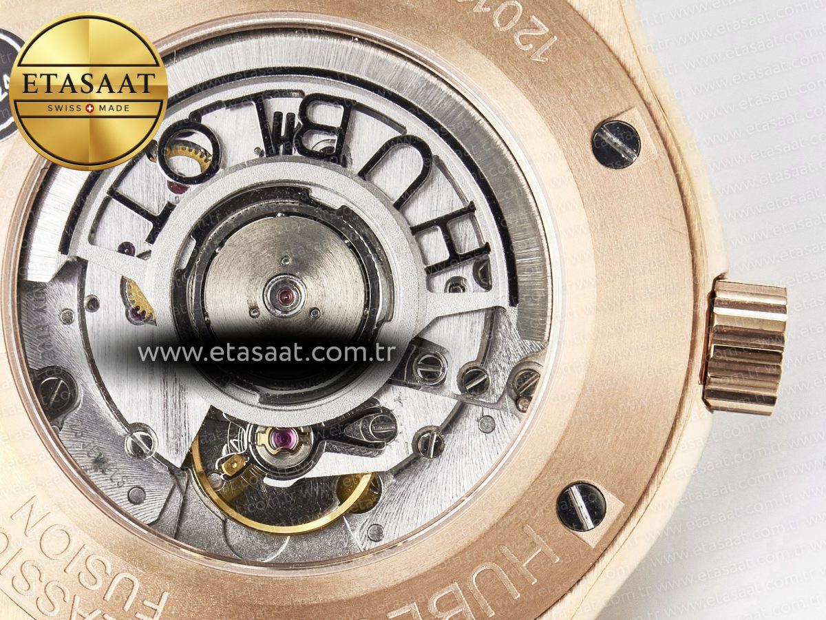 Hublot Classic Fusion 42mm RG JJF 1:1 Best Edition Gray Dial on Black Gummy Leather Strap - Görsel 20