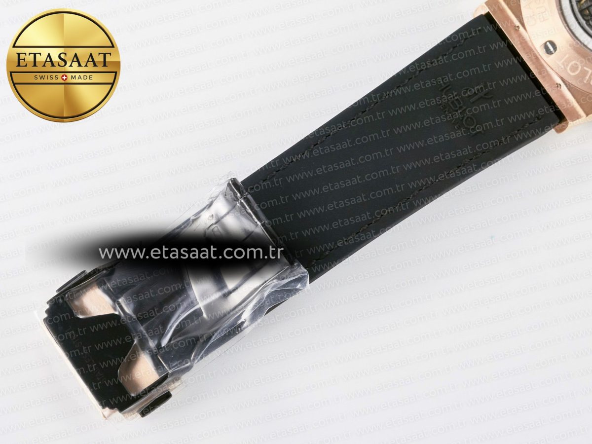 Hublot Classic Fusion 42mm RG JJF 1:1 Best Edition Gray Dial on Black Gummy Leather Strap - Görsel 23