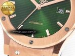 Hublot Classic Fusion 42mm RG JJF 1:1 Best Edition Green Dial on Green Gummy Leather Strap - Görsel 13