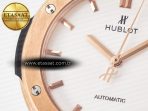 Hublot Classic Fusion 42mm RG JJF 1:1 Best Edition White Dial on Black Gummy Leather Strap - Görsel 10