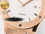 Hublot Classic Fusion 42mm RG JJF 1:1 Best Edition White Dial on Black Gummy Leather Strap - Görsel 13