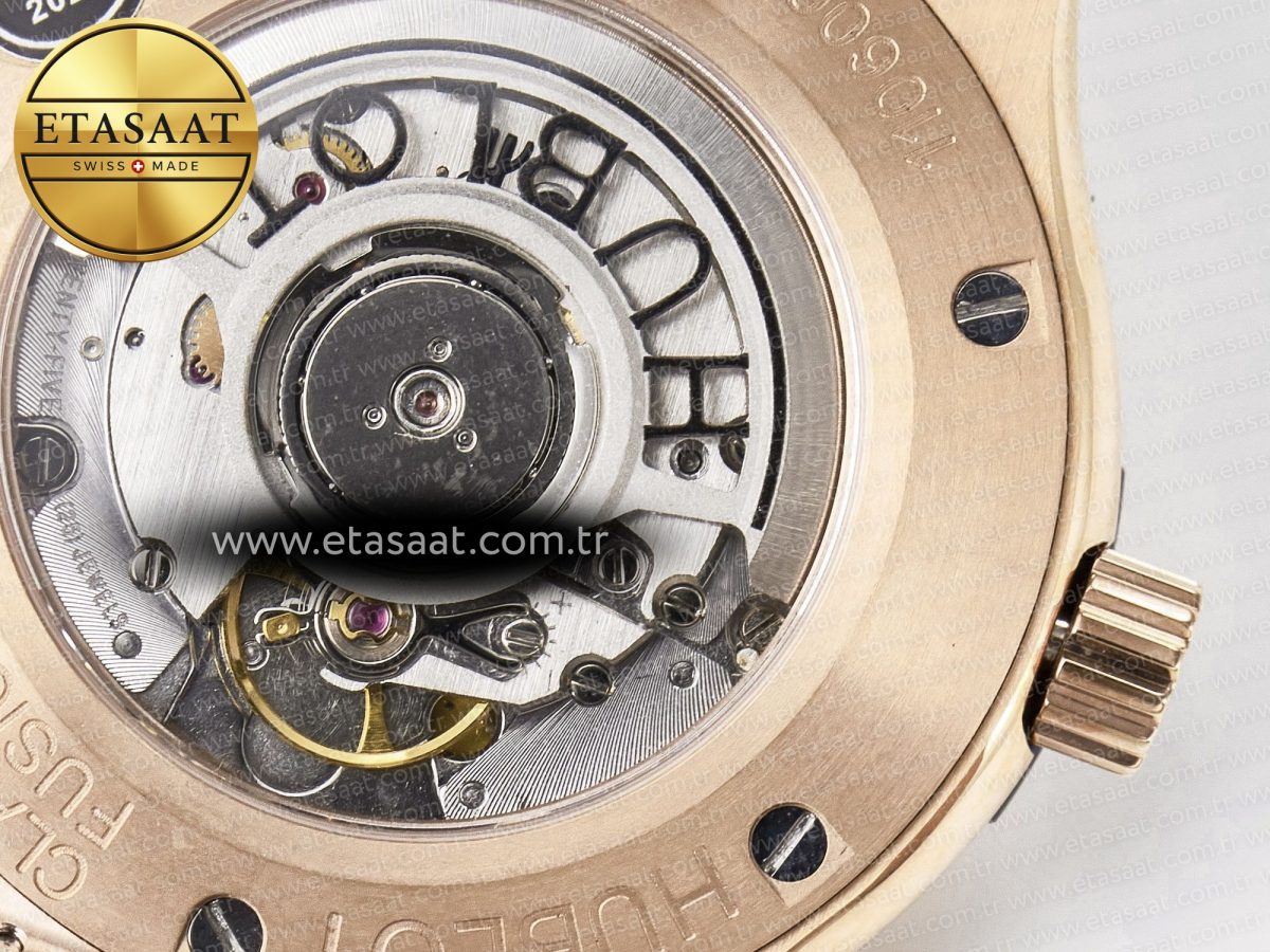 Hublot Classic Fusion 42mm RG JJF 1:1 Best Edition White Dial on Black Gummy Leather Strap - Görsel 20