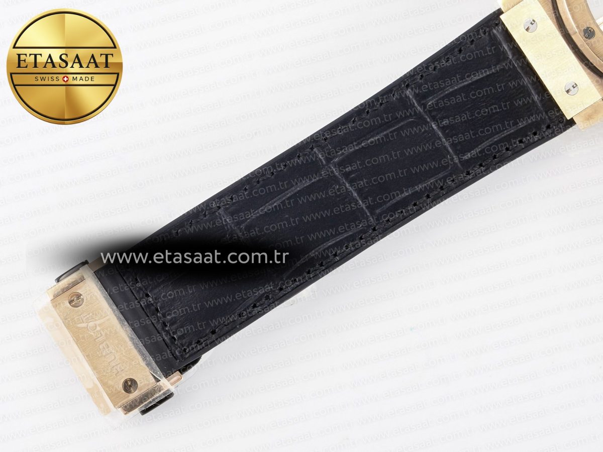 Hublot Classic Fusion 42mm RG JJF 1:1 Best Edition White Dial on Black Gummy Leather Strap - Görsel 22