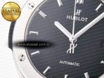 Hublot Classic Fusion 42mm SS JJF 1:1 Best Edition Black Dial on Black Gummy Leather Strap - Görsel 10