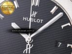 Hublot Classic Fusion 42mm SS JJF 1:1 Best Edition Black Dial on Black Gummy Leather Strap - Görsel 11