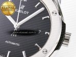 Hublot Classic Fusion 42mm SS JJF 1:1 Best Edition Black Dial on Black Gummy Leather Strap - Görsel 12