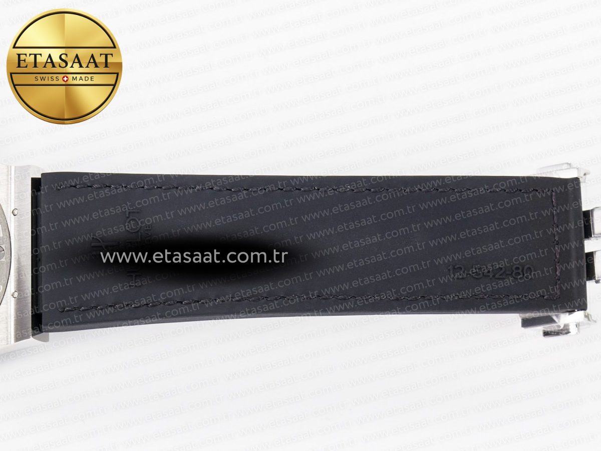 Hublot Classic Fusion 42mm SS JJF 1:1 Best Edition Black Dial on Black Gummy Leather Strap - Görsel 24