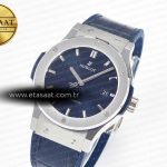 Hublot Classic Fusion 42mm SS JJF 1:1 Best Edition Blue Dial on Blue Gummy Leather Strap