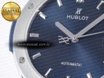 Hublot Classic Fusion 42mm SS JJF 1:1 Best Edition Blue Dial on Blue Gummy Leather Strap - Görsel 10
