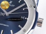 Hublot Classic Fusion 42mm SS JJF 1:1 Best Edition Blue Dial on Blue Gummy Leather Strap - Görsel 12