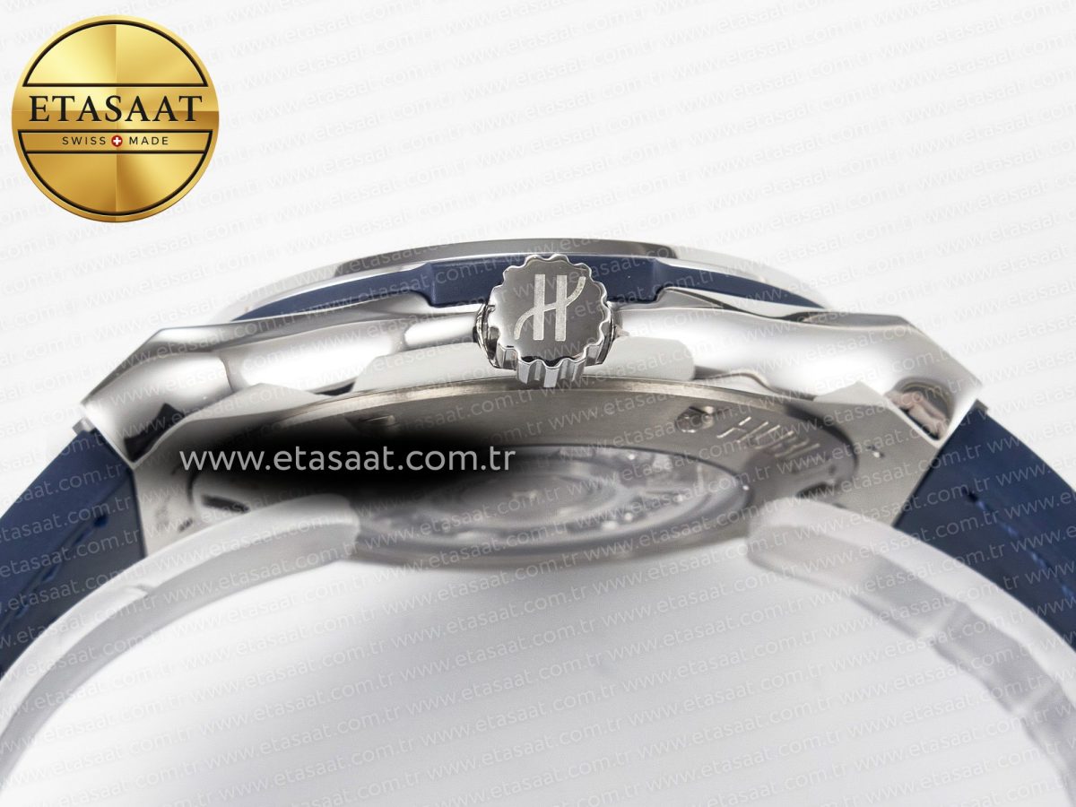 Hublot Classic Fusion 42mm SS JJF 1:1 Best Edition Blue Dial on Blue Gummy Leather Strap - Görsel 15