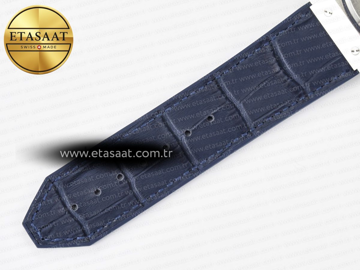 Hublot Classic Fusion 42mm SS JJF 1:1 Best Edition Blue Dial on Blue Gummy Leather Strap - Görsel 21