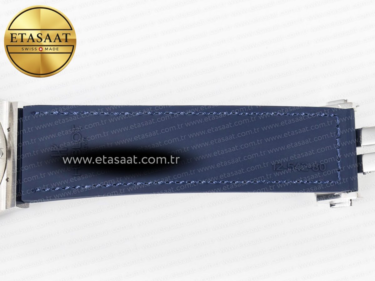 Hublot Classic Fusion 42mm SS JJF 1:1 Best Edition Blue Dial on Blue Gummy Leather Strap - Görsel 24