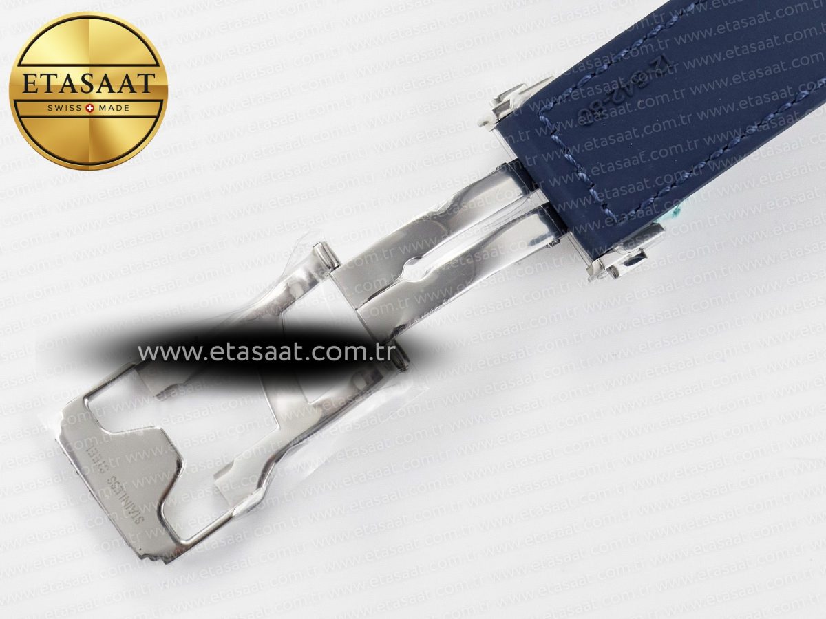 Hublot Classic Fusion 42mm SS JJF 1:1 Best Edition Blue Dial on Blue Gummy Leather Strap - Görsel 25