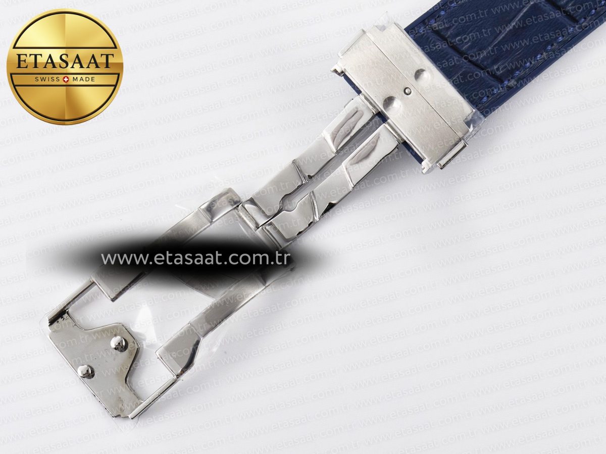 Hublot Classic Fusion 42mm SS JJF 1:1 Best Edition Blue Dial on Blue Gummy Leather Strap - Görsel 26