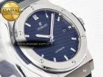 Hublot Classic Fusion 42mm SS JJF 1:1 Best Edition Blue Dial on Blue Gummy Leather Strap - Görsel 5