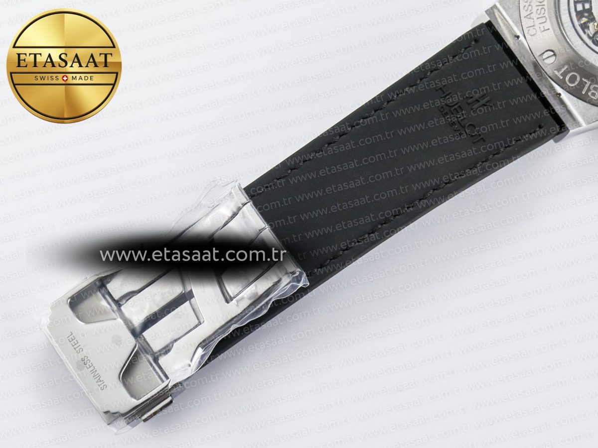 Hublot Classic Fusion 42mm SS JJF 1:1 Best Edition Gray Dial on Black Gummy Leather Strap - Görsel 23