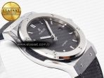 Hublot Classic Fusion 42mm SS JJF 1:1 Best Edition Gray Dial on Black Gummy Leather Strap - Görsel 7