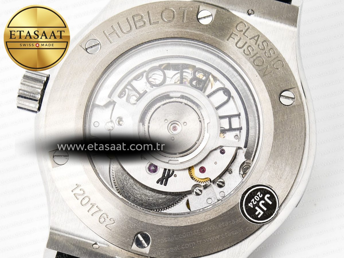 Hublot Classic Fusion 42mm SS JJF 1:1 Best Edition Green Dial on Green Gummy Leather Strap - Görsel 18