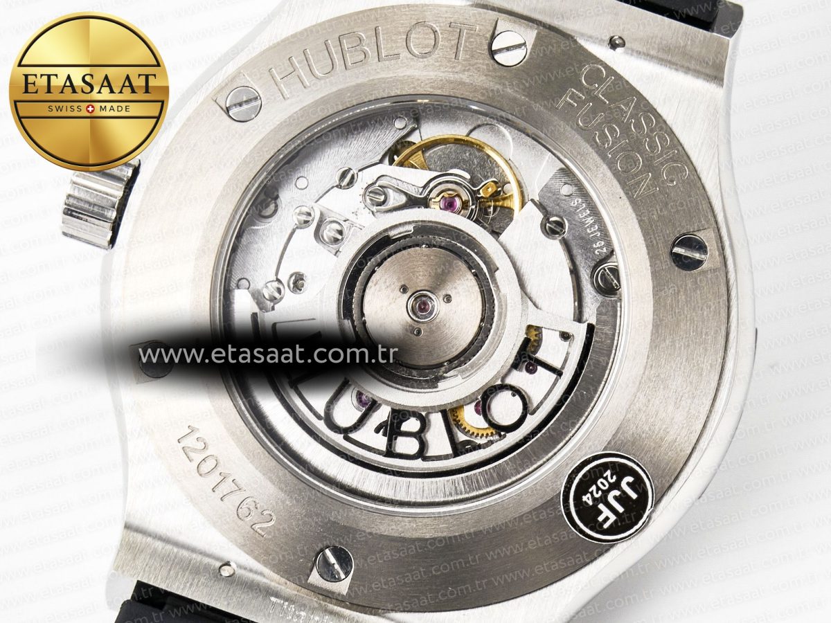 Hublot Classic Fusion 42mm SS JJF 1:1 Best Edition Green Dial on Green Gummy Leather Strap - Görsel 19