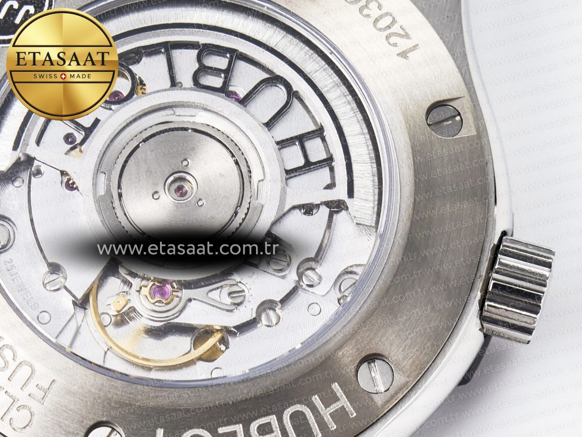 Hublot Classic Fusion 42mm SS JJF 1:1 Best Edition White Dial on Black Gummy Leather Strap - Görsel 20