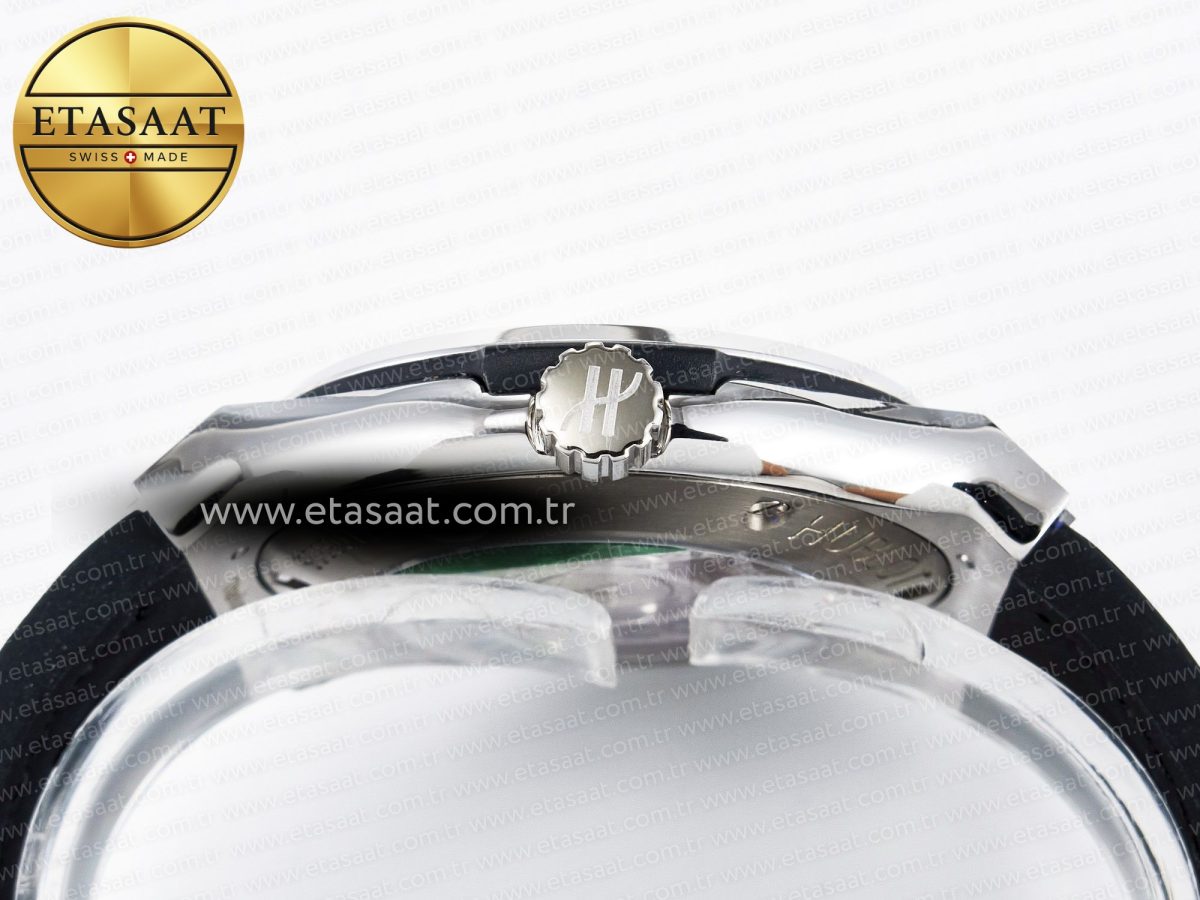 Hublot Classic Fusion Bang 42mm HBF 1:1 Best Edition Black Dial Diamonds Bezel on Black Leather Strap A2892 - Görsel 15