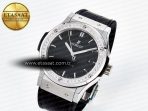 Hublot Classic Fusion Bang 42mm HBF 1:1 Best Edition Black Dial Diamonds Bezel on Black Leather Strap A2892 - Görsel 2