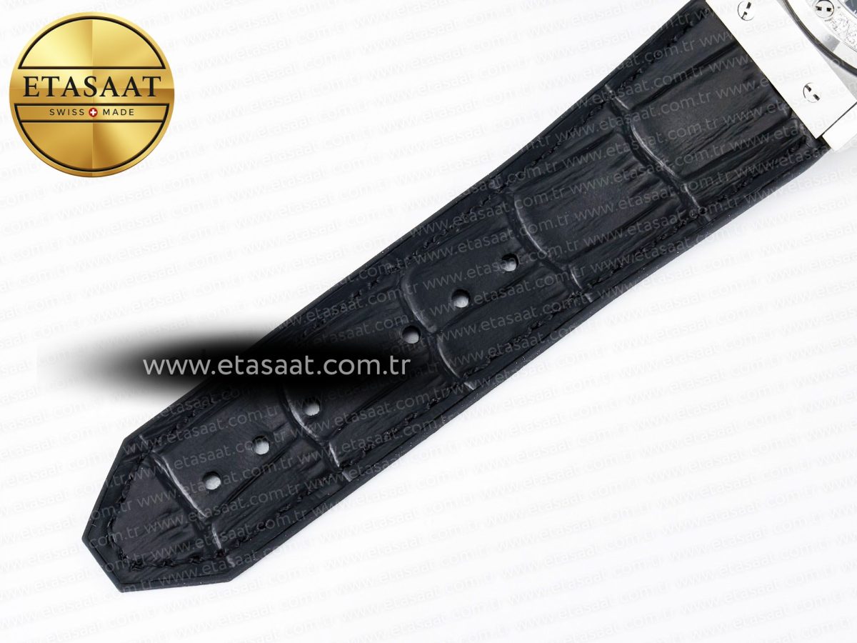Hublot Classic Fusion Bang 42mm HBF 1:1 Best Edition Black Dial Diamonds Bezel on Black Leather Strap A2892 - Görsel 21