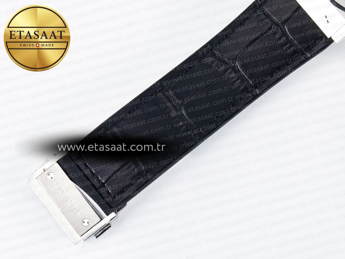 Hublot Classic Fusion Bang 42mm HBF 1:1 Best Edition Black Dial Diamonds Bezel on Black Leather Strap A2892 - Görsel 22