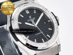 Hublot Classic Fusion Bang 42mm HBF 1:1 Best Edition Black Dial Diamonds Bezel on Black Leather Strap A2892 - Görsel 5